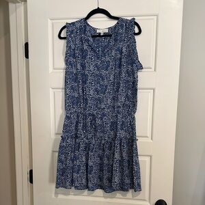 Blue Floral Sleeveless Dress